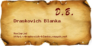 Draskovich Blanka névjegykártya